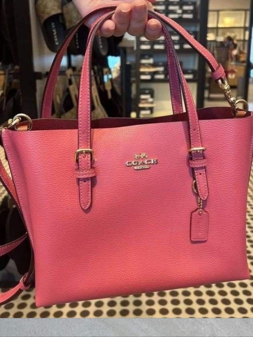 Coach Pink Pebbled Leather Tote with Tag - Picture 3 of 5